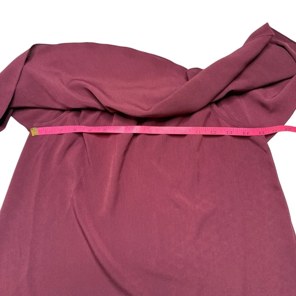 7 For All Mankind Women's Off-Shoulder Burgundy Top Sz XS NWT - Picture 3 of 7